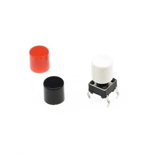 Tact Switch Kapağı Çap 3.2mm Beyaz - 6x6mm Switch ile Uyumlu