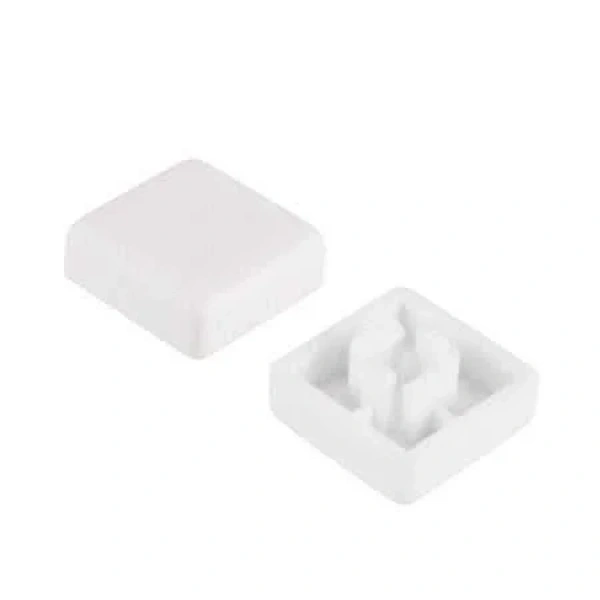 Tact Switch Kapağı Kare Beyaz - 10x10x5mm