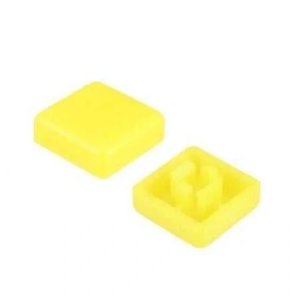 Tact Switch Kapağı Kare Sarı- 10x10x5mm