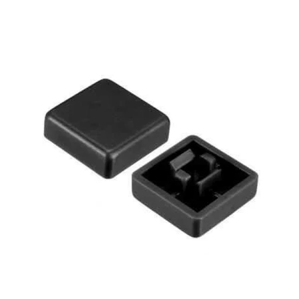 Tact Switch Kapağı Kare Siyah - 10x10x5mm