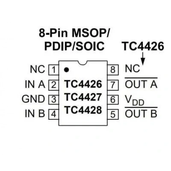 TC4426EPA DIP-8 Mosfet Sürücü Entegresi