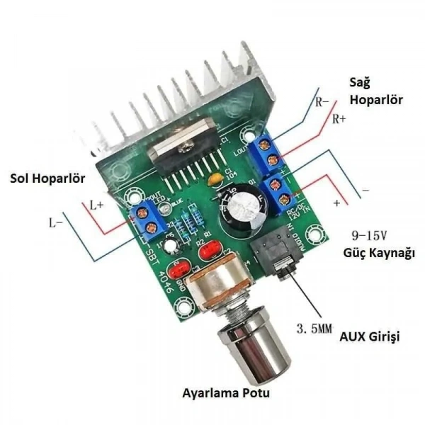 TDA7297 2x15W Çift Kanal Amfi Devresi