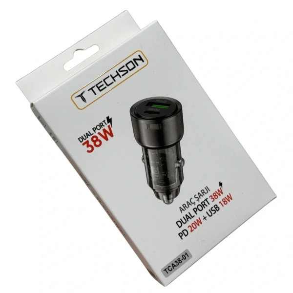 TECHSON Dual Port 38W Araç Şarjı TCA38-01