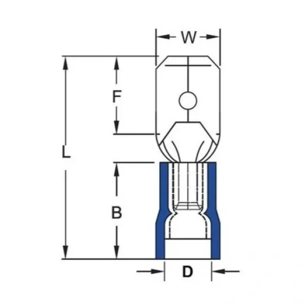TFE - 1638 0.5-1.5mm2 İzoleli Erkek Faston Tip Kablo Ucu Kırmızı - 200 Adet