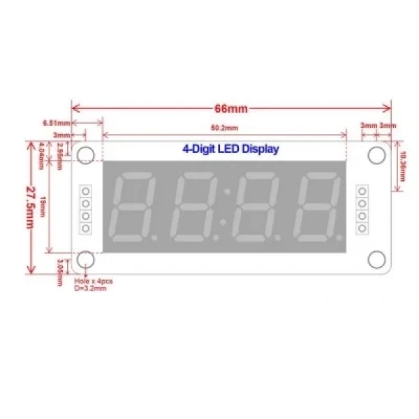 TM1637 4 Digit Led Display Saat Modülü - Sarı