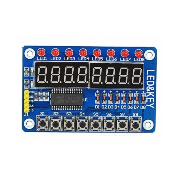 TM1638 Modülü Anahtar Ekran AVR Arduino 8-Bit Dijital LED Kartı