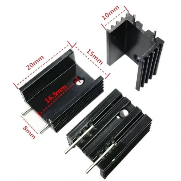 To-220 Metal Soğutucu Heatsink 15x10x20mm 2 Pin 1 Adet