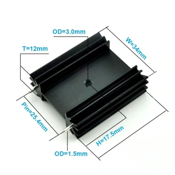 To-247 Metal Soğutucu Heatsink 25x34x12mm