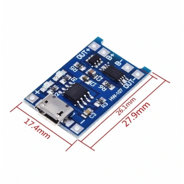 TP4056 Micro USB Korumalı Lipo 18650 Pil Şarj Devresi