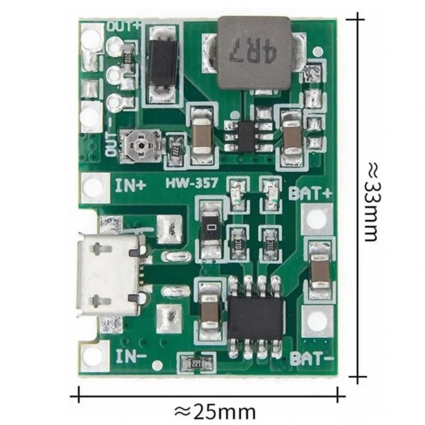 TP4056 Pil Şarj ve Voltaj Yükseltici 3.7V 4.2V Micro Usb
