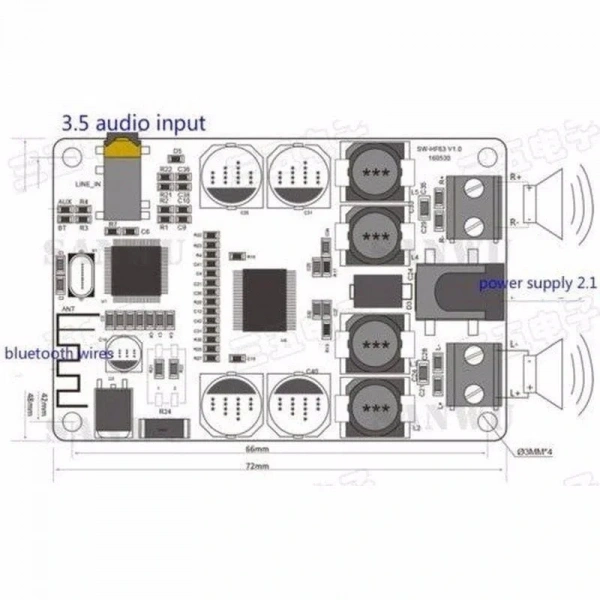 TPA3118 PBTL Mono Dijital Amfi Modülü 60W