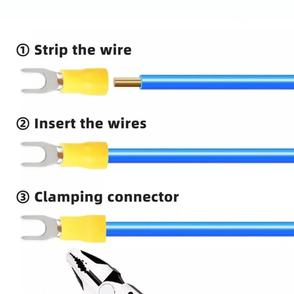 TRM TCU - 5002 1.5-2.5mm² Kesit d2: 5.3mm İzoleli Çatal Tip Kablo Ucu (200 Adet)