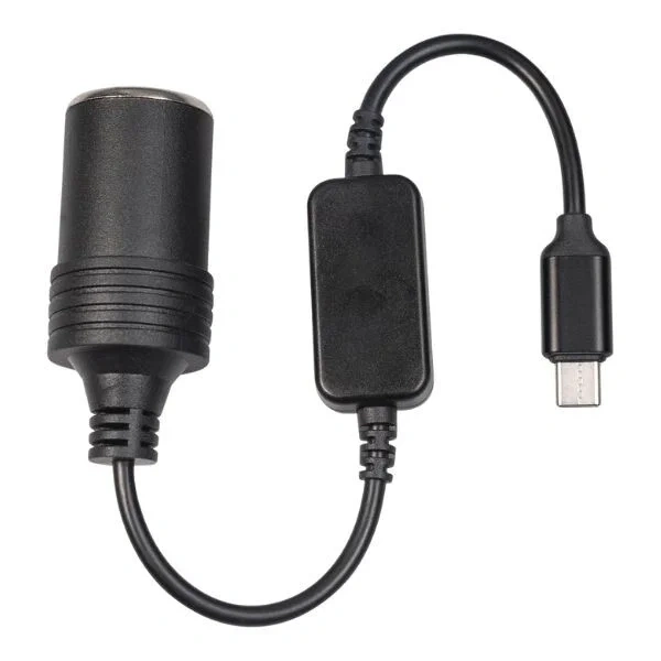 Type-C 5V - 12V Dişi Araç Çakmak Soketi Dönüştürücü - 30cm Kablolu