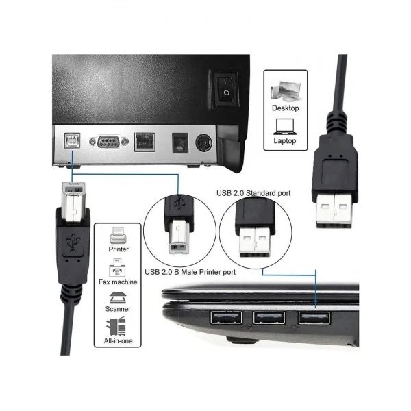 USB 2.0B Yazıcı Printer Bağlantı Kablosu 5m