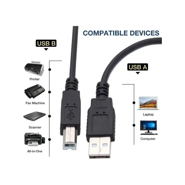 USB 2.0B Yazıcı Printer Bağlantı Kablosu 5m