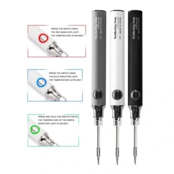 USB 5V 8W USB Gri Kalem Havya Seti - Sıcaklık Ayarlı Mod Seçimli
