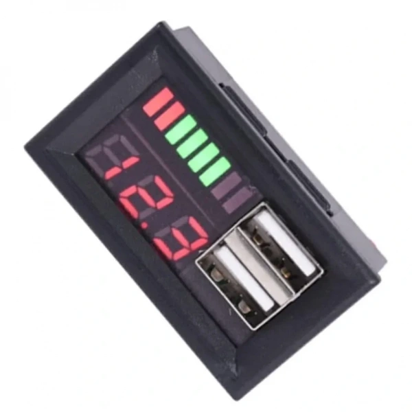 USB Çıkışlı Dijital Voltmetre Ekranlı 5V 2A IOS-Android Çıkışlı