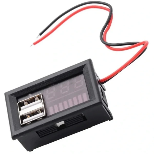USB Çıkışlı Dijital Voltmetre Ekranlı 5V 2A IOS-Android Çıkışlı