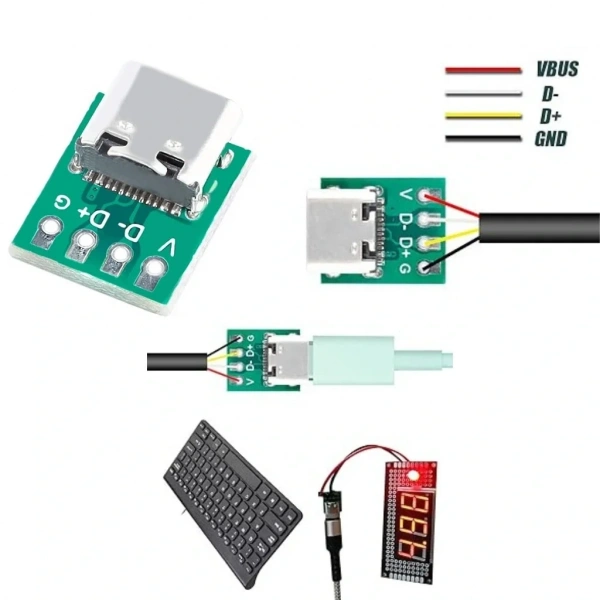 USB Type-C To 4 Pin DIP Çevirici - Type-C Modül Kartı