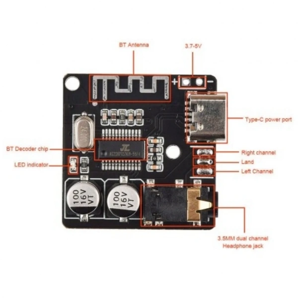 VHM-314 Type-C Bluetooth Ses Alıcı Modülü 5.0