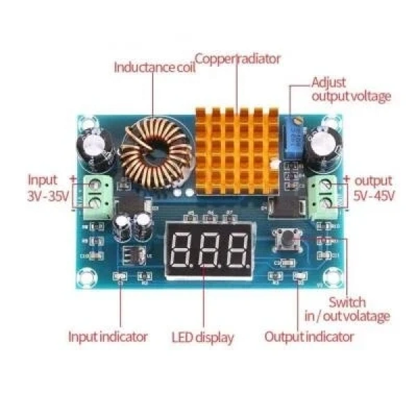 VHM-411 5A 100W Voltaj Yükseltici Step Up Regülatör Kartı