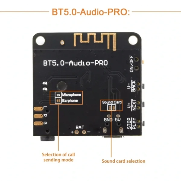 VHM BT5.0 Pro Bluetooth Ses Alıcı Kartı Bluetooth 5.0 Mp3 Modülü Pro Mikrofonlu
