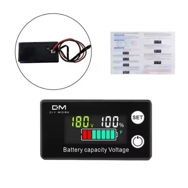 W2026 DC 8-100V Lityum Pil / Akü Renkli Kapasite Göstergesi - Alarm Modlu