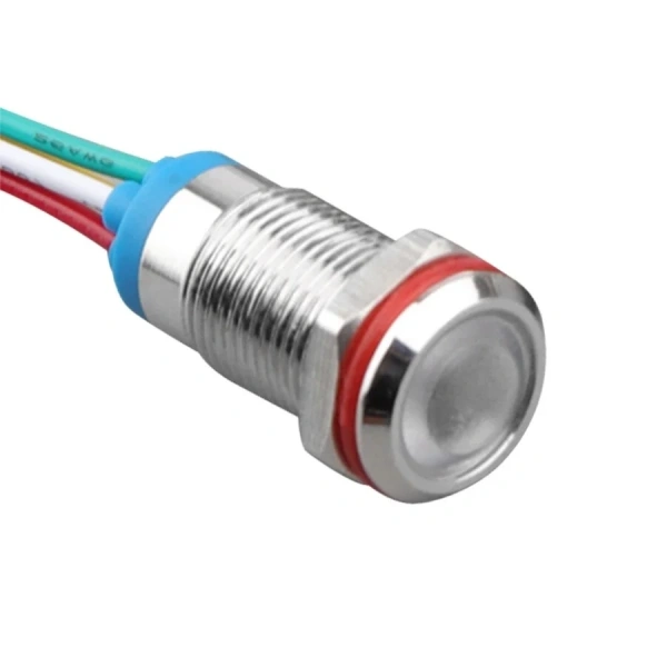 WD10L-P2/RG- 10mm 12-24V Kablolu Metal Sinyal Lambası - 2 Renk Katot