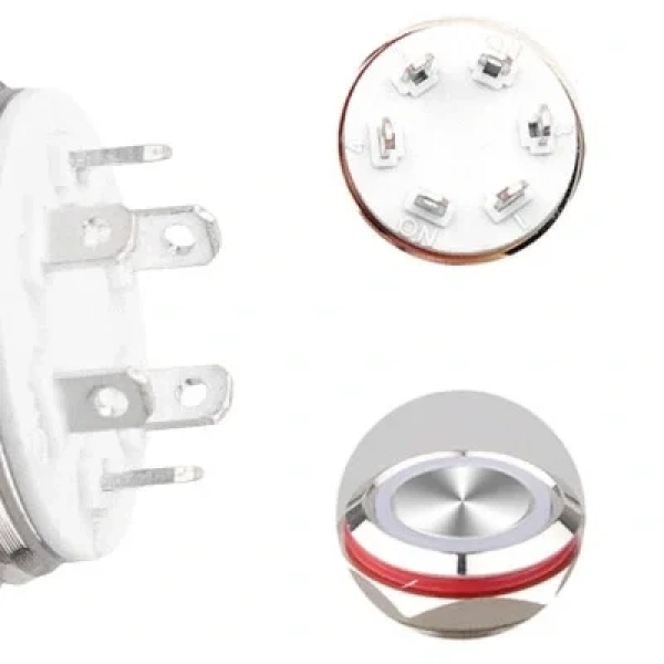 WD16C1-Pin-P1 16mm Düz Yaylı Metal Buton