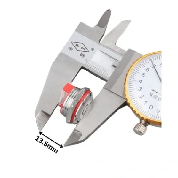 WD16C1-Wired-P1-E 16mm Düz Yaylı Kırmızı Işıklı Metal Buton - Kablolu