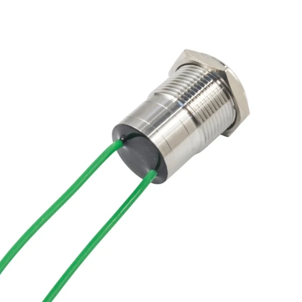 WD16D1-P2 16mm Düz Yaylı Kablolu Metal Buton