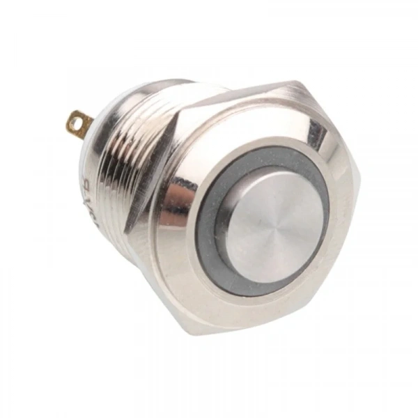 WD16H-G1-E 16mm Çıkık Yaylı Işıklı Metal Buton - Beyaz