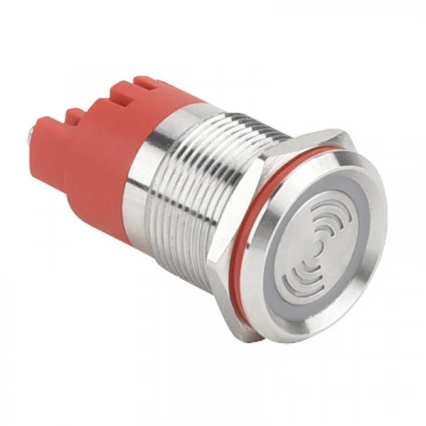 WD19F-P0-S12VR DX 19mm Kesik Sesli Işıklı Metal Buzzer - 12V