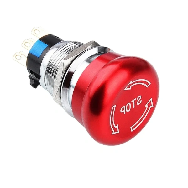 WD19M-Q1 19mm Metal Acil Stop Butonu 2NO+2NC - Logolu