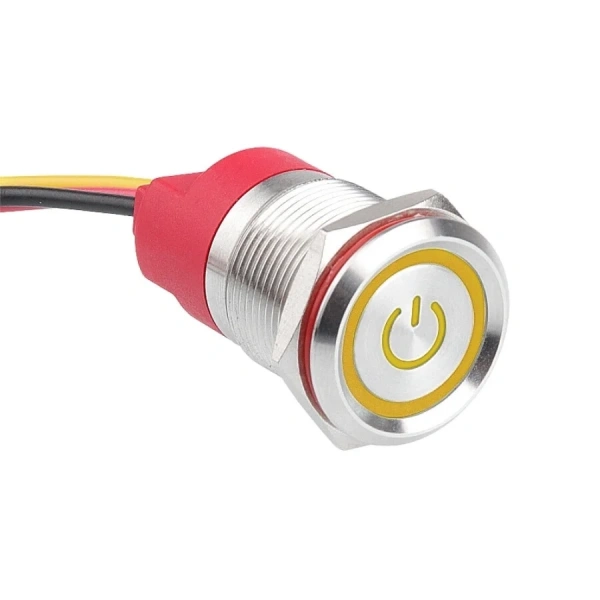 WD19T-P2-EC 19mm Dokunmatik Touch Metal Buton - Sarı