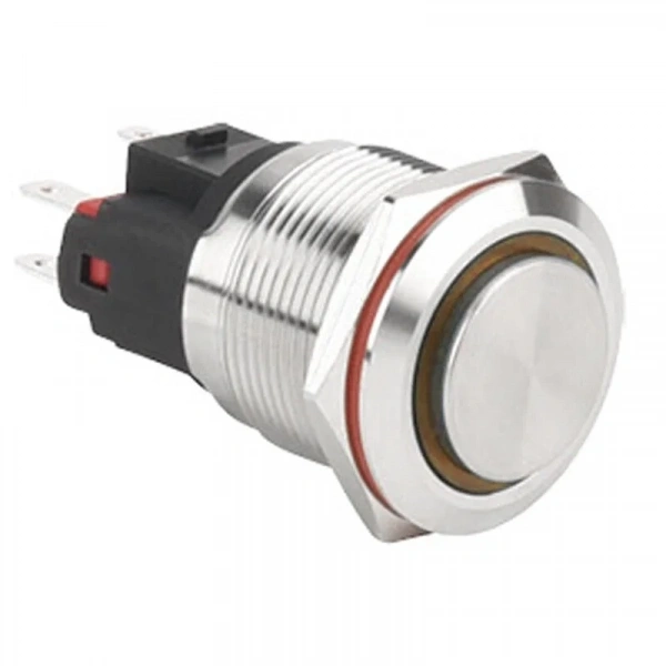 WD22E-G1Z-E 22mm Çıkık Anahtarlı Işıklı Metal Buton - Sarı
