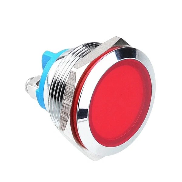 WD22L-P0 22mm 12-24V Metal Sinyal Lambası - Kırmızı