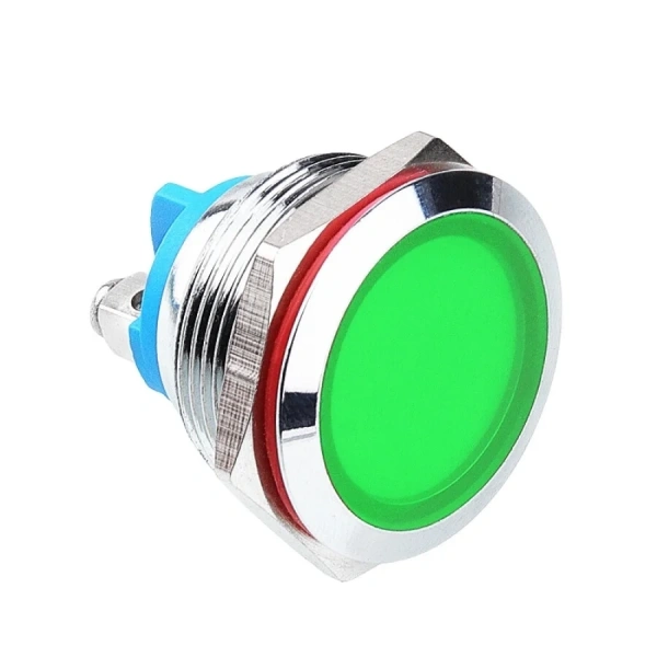 WD22L-P0 22mm 12-24V Metal Sinyal Lambası - Yeşil