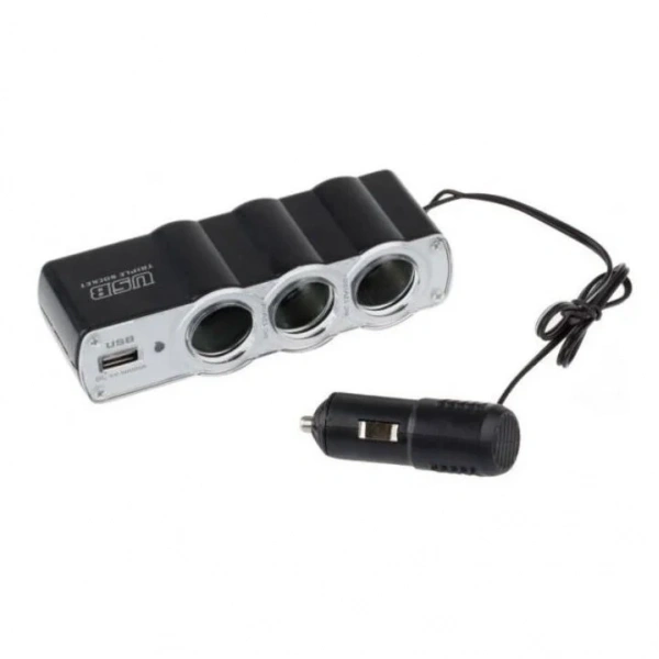 WF-0120 3lü USBli Çakmaklık Çoklayıcı