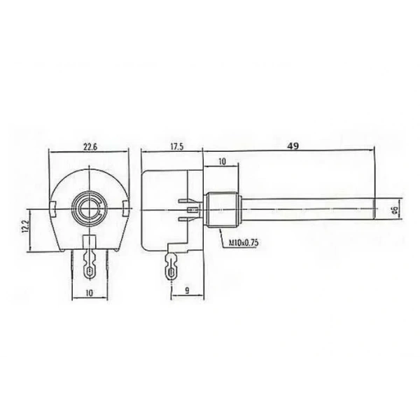 WX118 5K 1W Tek Turlu Potansiyometre
