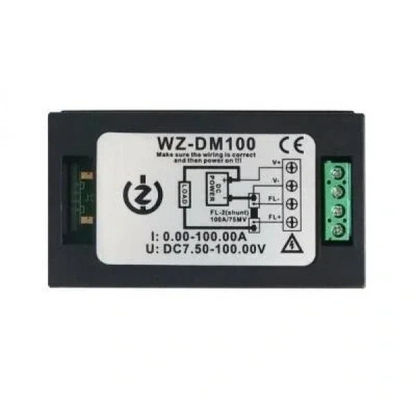 WZ-DM100 100V 100A Voltmetre Ampermetre - 75mV Şönt Direnç