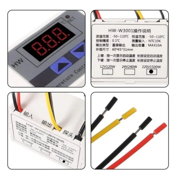 XH-W3001 220V AC Dijital Termostat 1500W