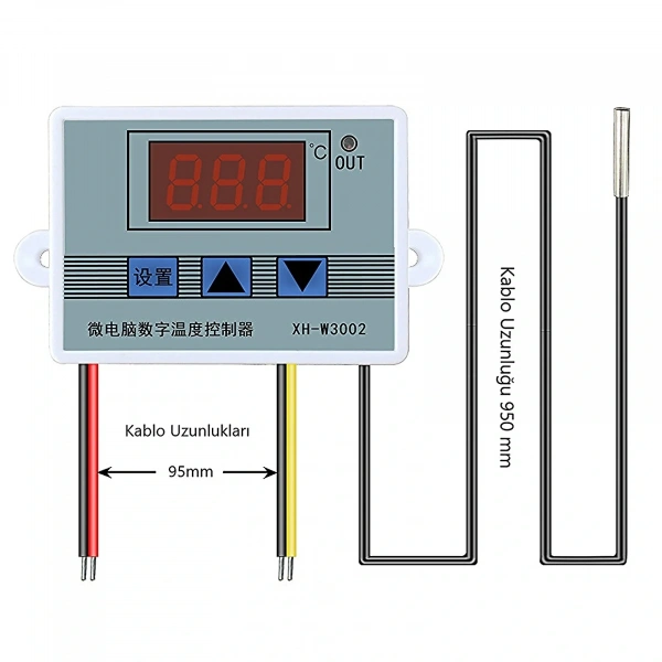 XH-W3002 220V AC Dijital Ayarlı Termostat 1500W