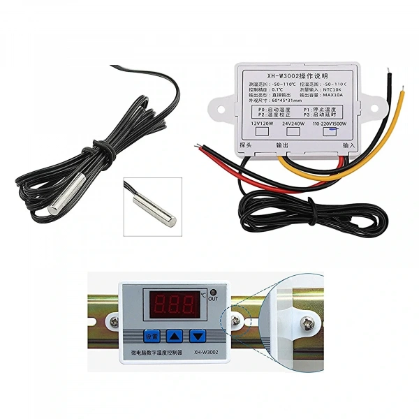 XH-W3002 220V AC Dijital Ayarlı Termostat 1500W