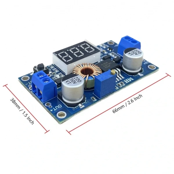 XL4015 75W 5A DC-DC Voltmetre Ekranlı (3Digits) Voltaj Düşürücü Modül