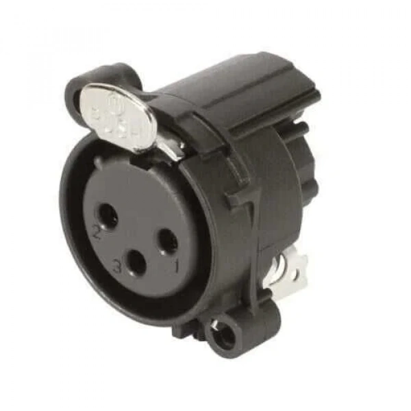 XLR Konnektör Panel Tipi Dişi - 3 Pin Plastik