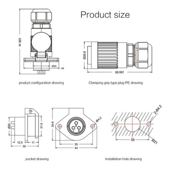 YA-20-J07SX-03-201 7-Pin Su Geçirmez Konnektör - Dişi