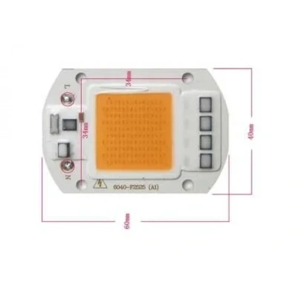 Yeşil 220V Projektör Cob Led 50W Driver Çipli