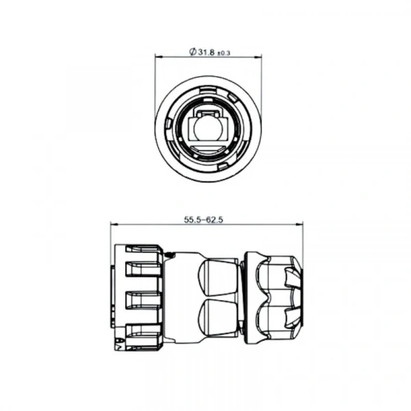 YM-20-C/RJ45/015/PE-42-001 Su Geçirmez Ethernet Konnektörü - Erkek