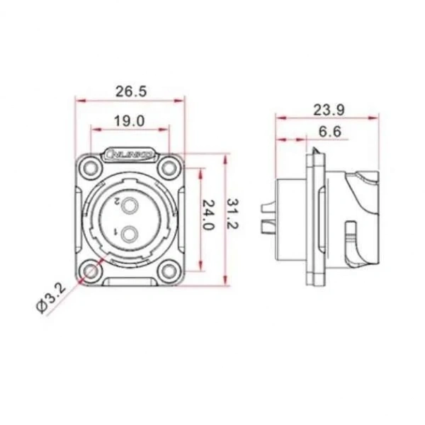 YM-20-C03SX-02-401 3-Pin Su Geçirmez Konnektör - Erkek